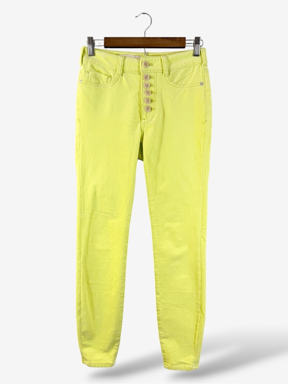 Anthropologie Pilcro High Rise Skinny Neon Corduroy Jeans Size 26 Jegging Casual